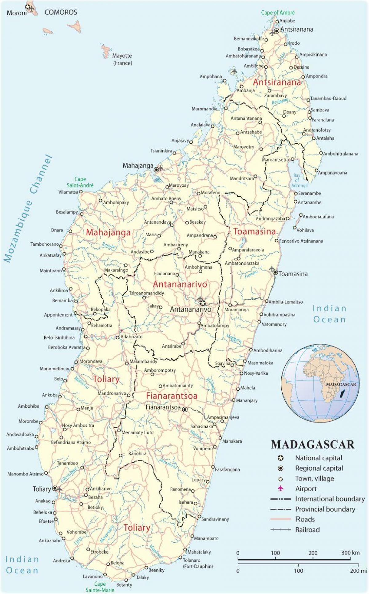 地図のマダガスカル空港