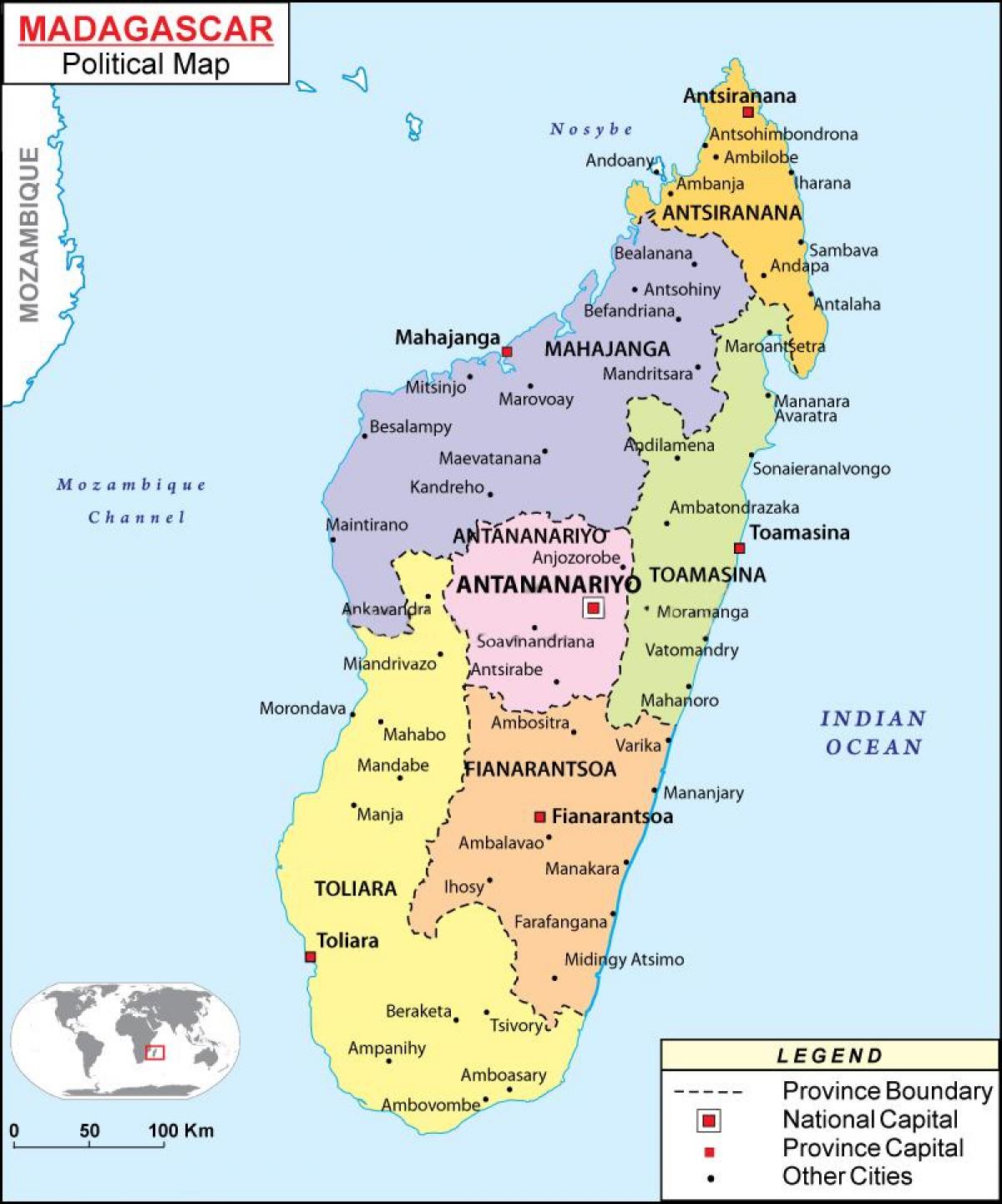 地図の政治地図がマダガスカル