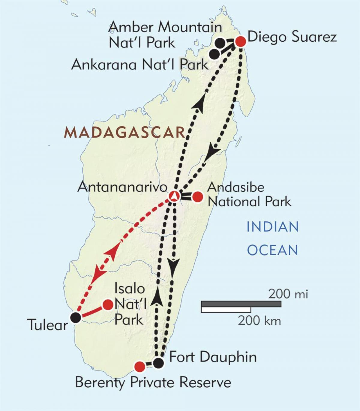 アンタナナリボマダガスカルの地図