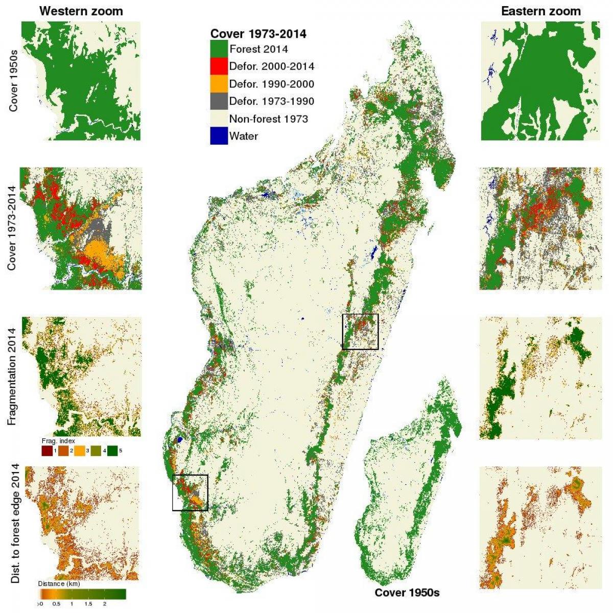 マダガスカルの森林伐採地図 地図にマダガスカルの森林減少 東アフリカ アフリカ