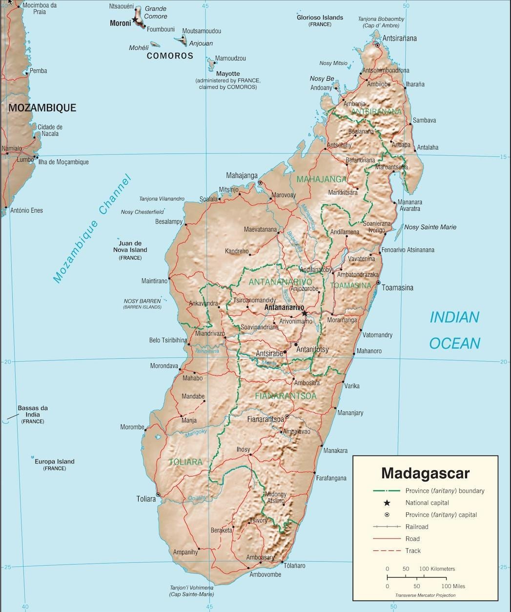 マダガスカル国の地図