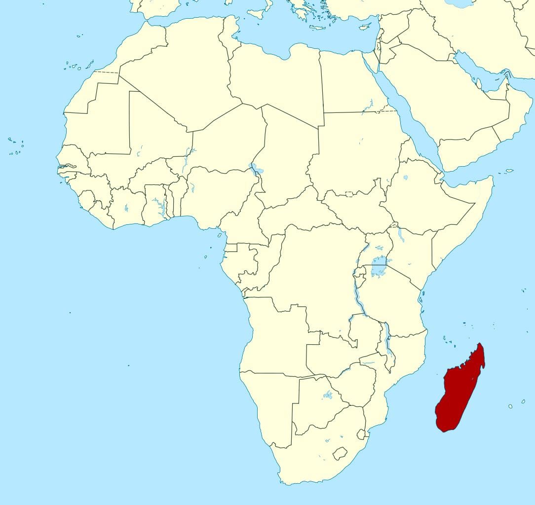 マダガスカルアフリカの地図