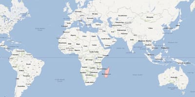 世界地図を示すマダガスカル