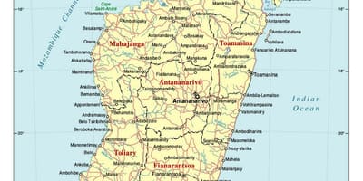 詳細なマダガスカルの地図