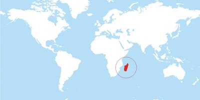 地図のマダガスカルの場所が世界の