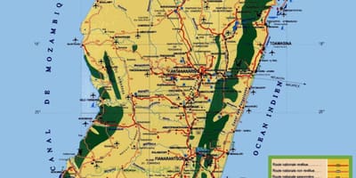 マダガスカルの観光名所の地図