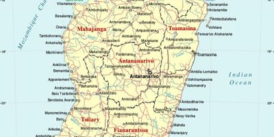 マダガスカルの地図と都市