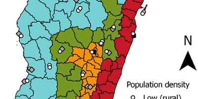 マラリアマダガスカルの地図
