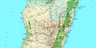 地図のマダガスカル地形