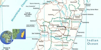 地図のマダガスカル川