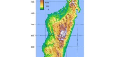 地図マダガスカルの標高