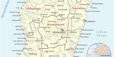 地図のマダガスカル空港